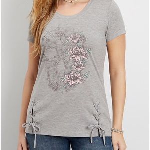 Maurices Floral Skull Shirt